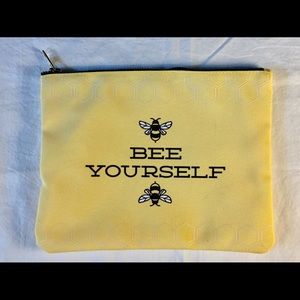 Fully lined, “Bee Yourself” makeup pouch/bag.
